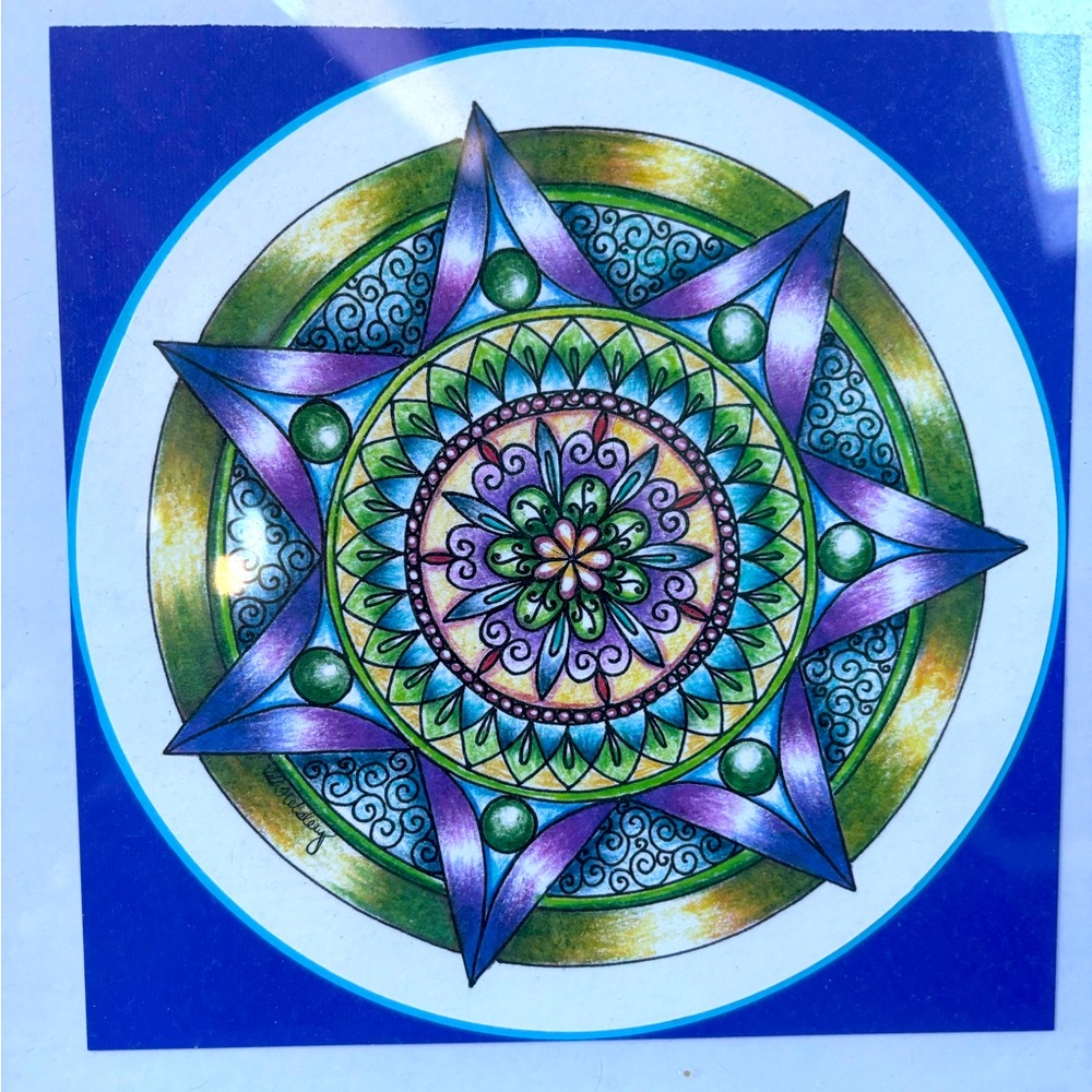 Framed- Original Mandala Art 8”x 8” “prosperity”
